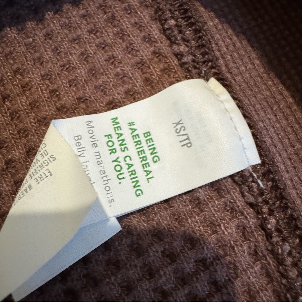 Aerie Maroon LumberJane Waffle Shirt - Picture 2 of 4